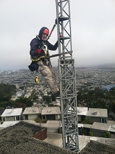 Kurt up a tower in 2014